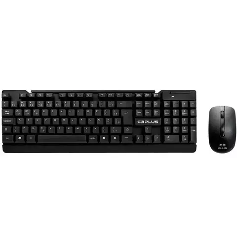 Teclado + Mouse Sem Fio C3Plus, ABNT2 - K-W11BKV2 - C3 Plus