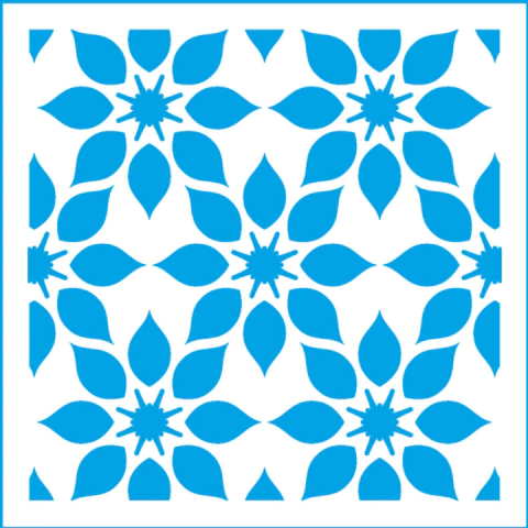 Stencil Azulejo Floral - Litoarte