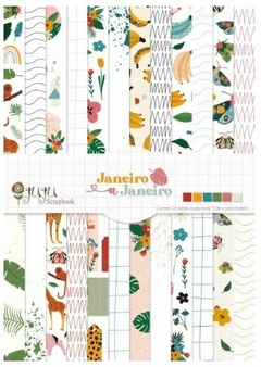 Bloco A5 - Coleção Janeiro a Janeiro - JuJu Scrapbook