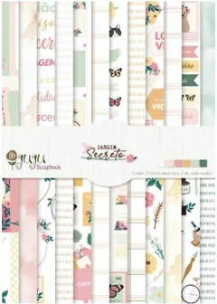 Bloco para Scrapbook A5 - Coleção Jardim Secreto - Juju Scrapbook