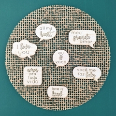 Aplique Madeirinha, Balões Amor - Estação do Scrap