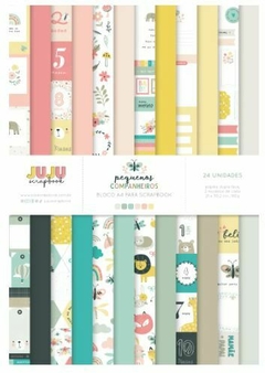 Bloco A4, 24 Folhas - Coleção Pequenos Companheiros - JuJu Scrapbook