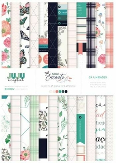 Bloco A5, 24 Folhas - Coleção Nosso Encanto - JuJu Scrapbook