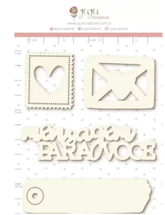 Chipboard Cartinha de Amor Coleção Cartas Para Você - Juju Scrapbook