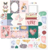 Kit de papéis 30,5x30,5cm, 6 Folhas - Coleção My Love - My Memories Crafts
