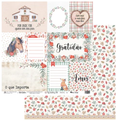 Kit de papéis 30,5x30,5cm, 6 Folhas - Coleção My Country Life - My Memories Crafts - comprar online