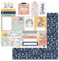 Kit de papéis 30,5x30,5cm, 6 Folhas - Coleção My Little Big Love - My Memories Crafts - Papillon Scrap