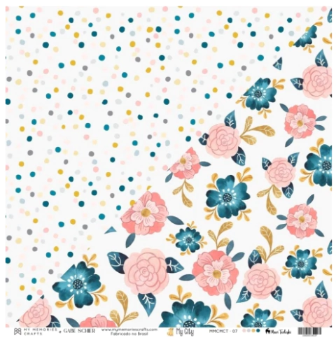 Kit de papéis 30,5x30,5cm, 7 Folhas - Coleção My City - My Memories Crafts