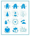 Kit Mini Stencil, Casinhas, Pinheirinhos... - Litoarte