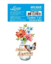 Aplique em Papel em MDF Pote com Flores - Coleção Flores do Campo - Litoarte