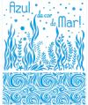 Stencil Algas e Elementos - Coleção Mar Doce Lar - Litoarte