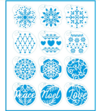 Kit Mini Stencil, Flocos de Neve - Litoarte