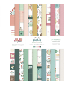 Bloco A4, 24 Folhas - Coleção Terra dos Sonhos - JuJu Scrapbook