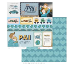 Kit de Papéis 30,5 X 30,05 com 6 folhas - Coleção Vocês, para Sempre - Ateliê Craft