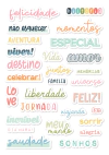 Adesivos em papel Meu Mundo - Coleção Feliz da Vida - Juju Scrapbook