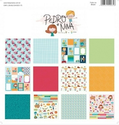 Bloco 30,5 x 30,5, 12 Folhas - Coleção Pedro e Nina - Fabi Paliares