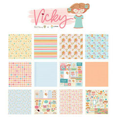 Bloco 30,5 x 30,5, 12 Folhas - Coleção Vicky - Fabi Paliares