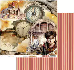Kit de papéis 30,5 x 30,5, 8 Folhas - Coleção Escola da Magia 2 - Dany Peres Design