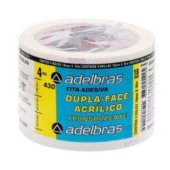 Fita Adesiva Dupla Face Acrílico Adelbras
