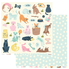 Kit de papéis 30,5x30,5cm, 6 Folhas - Coleção Pets - Lemon Scrapbook - comprar online