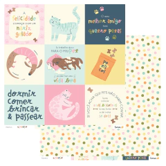 Imagem do Kit de papéis 30,5x30,5cm, 6 Folhas - Coleção Pets - Lemon Scrapbook