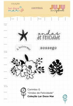 Carimbo G Ondas De Felicidade - Coleção Lar Doce Mar | JuJu Scrapbook - comprar online