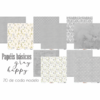 Kit de papéis Essencial Set Básicas Grey, 30,5x30,5cm, 5 Folhas - Coleção Happy - Carina Sartor