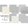 Kit de papéis Essencial Set Básicas Grey, 30,5x30,5cm, 5 Folhas - Coleção Happy - Carina Sartor