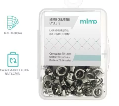 Ilhós Creating - Redondo - Prata - 4,5 mm - Mimo