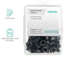 Ilhós Creating - Redondo - Preto - 4,5 mm - Mimo