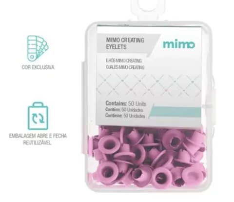 Ilhós Creating - Redondo - Rosa Candy - 4,5 mm - Mimo