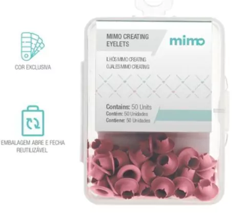 Ilhós Creating - Redondo - Rosa Iogurte - 4,5 mm - Mimo