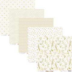 Kit de papéis Essencial Set Básicas Vanilla, 30,5x30,5cm, 5 Folhas - Coleção Pettit – Carina Sartor