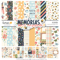 Bloco 30,5 x 30,05, 12 Folhas - Coleção Memórias na Fazenda 2 - Lemon Scrapbook