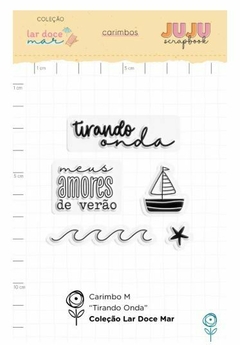 Carimbo M Tirando Onda - Coleção Lar Doce Mar - Juju Scrapbook - comprar online