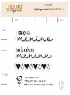 Carimbo Mini Menino e Menina - Coleção Pequenos Companheiros | JuJu Scrapbook