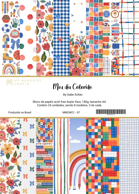 Bloco A4 - Coleção Meu Dia Colorido - My Memories Craft - comprar online