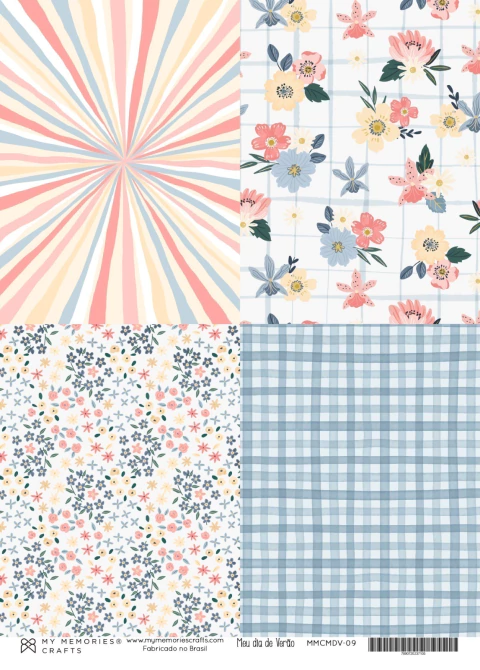 Papel Vegetal A4, quadrantes - Coleção Meu Dia de Verão - My Memories Crafts - comprar online