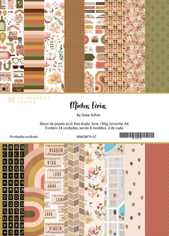 Bloco A4, 24 Folhas - Coleção Minhas Férias - My Memories Crafts