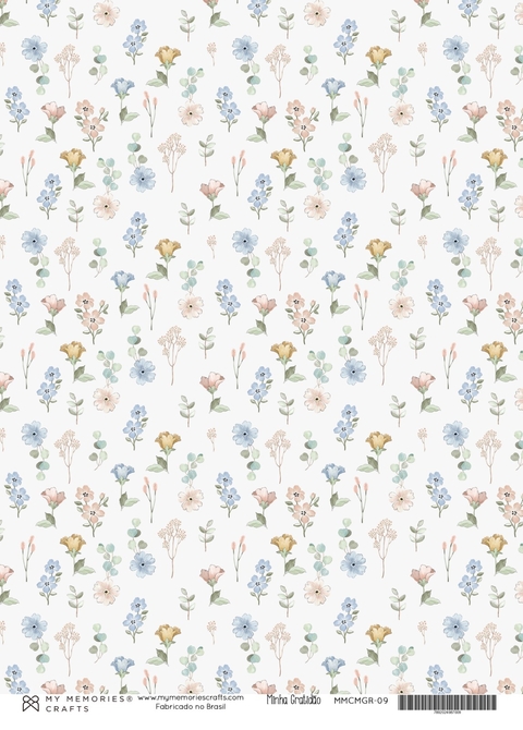 Papel Vegetal A4 Floral Coleção Minha Gratidão - My Memories Crafts