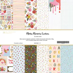 Bloco 30,5 X 30,5, 12 Folhas - Coleção Minhas Memórias Escolares - My Memories Crafts