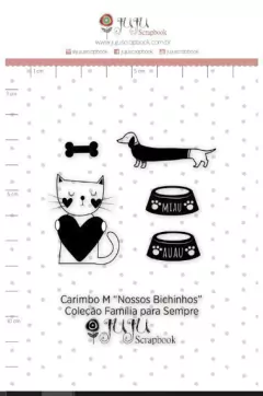 Carimbo M Nossos Bichinhos - Coleção Família para Sempre - Juju Scrapbook