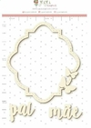 Enfeite Chipboard Branco Pai e Mãe - Coleção Família para Sempre - Juju Scrapbook