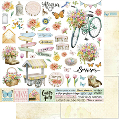 Kit de papéis 30,5x30,5cm, 4 Folhas - Coleção Encanto de Primavera - Litoarte - comprar online
