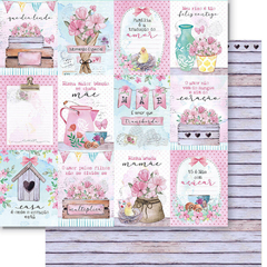 Kit de papéis 30,5x30,5cm, 4 Folhas - Coleção Carinho - Litoarte - Papillon Scrap