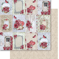 Kit de papéis 30,5x30,5cm, 4 Folhas - Coleção Red Roses - Litoarte - Papillon Scrap