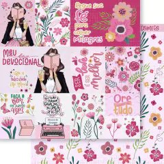 Kit de papéis 30,5x30,5cm, 4 Folhas - Coleção Meu devocional - Litoarte na internet