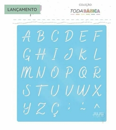 Stencil Maiúsculo Cursivo - Coleção Toda Básica | JuJu Scrapbook