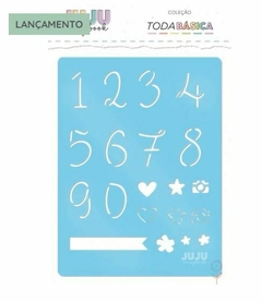 Stencil Números Cursivo - Coleção Toda Básica | JuJu Scrapbook