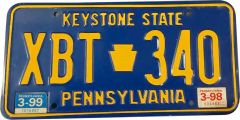 Placa Americana - XBT 340 Pennsylvania